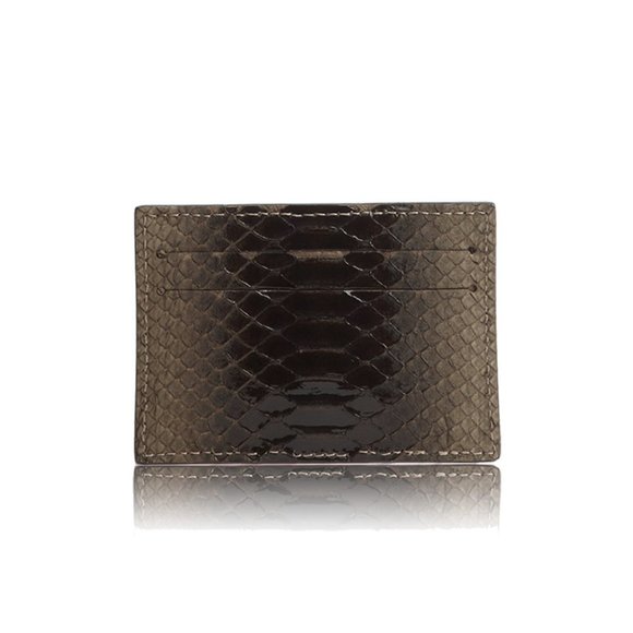 NEW NADA SAWAYA Coffee bleached python Card Case - Picture 2 of 3